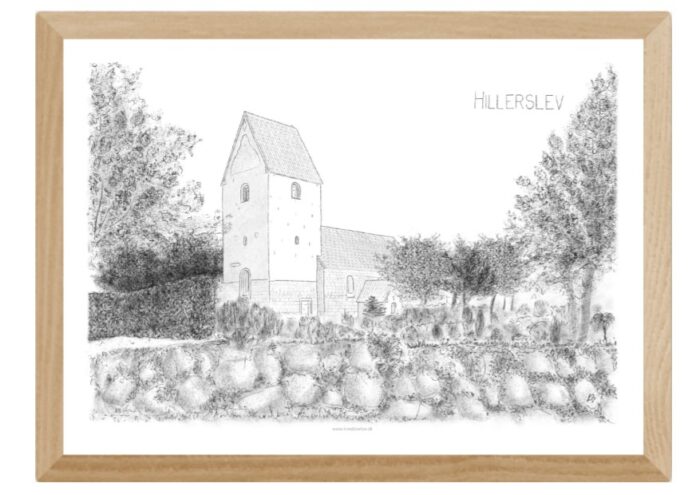 Varebillede Hillerslev Kirke - tegnet af Kreative Lise
