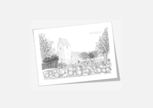Varebillede Hillerslev Kirke kort - tegnet af Kreative Lise