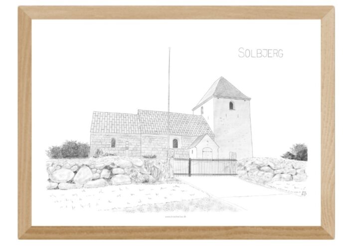 Solbjerg Kirke tegnet af Kreative Lise