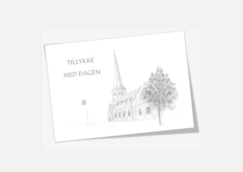 Løgstør Kirke telegram håndtegnet af Kreative Lise