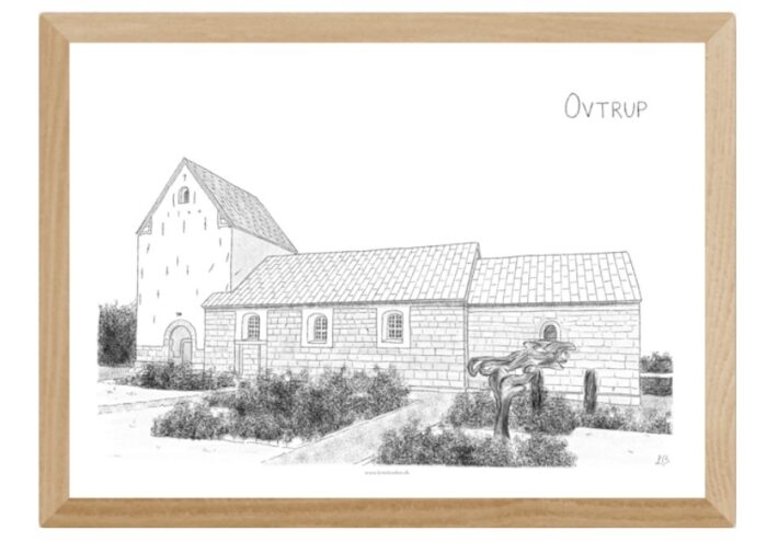 Ovtrup Kirke, Mors, plakat tegnet af Kreative Lise