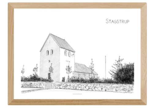 Stagstrup Kirke, Thy, plakat tegnet af Kreative Lise