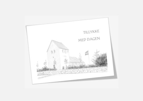 Stagstrup Kirke, Thy - telegram håndtegnet af Kreative Lise