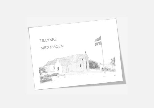 Jannerup Kirke telegram håndtegnet af Kreative Lise